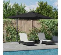 vidaXL Ombrellone 352 x 251 x 265 cm Poliestere e Alluminio Nero