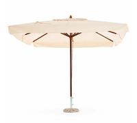 Ombrellone 3x2 Ecru Palo Centrale in Legno Poliestere PVC Impermeabile Antivento