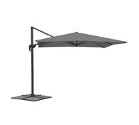 Ombrellone 3x4 Alluminio Ruotabile Braccio Decentrato Telo Grigio Palo Laterale