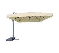 Ombrellone 3x4 In Alluminio Orientabile Telo Ecru A Braccio Decentrato Con Flap
