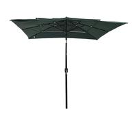 Ombrellone a 3 Livelli con Palo in Alluminio Verde 2,5x2,5 m