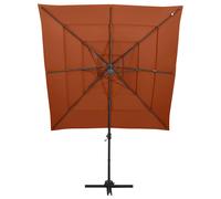 Ombrellone a 4 Livelli Palo in Alluminio 250x250 cm Terracotta