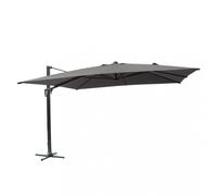 Ombrellone a braccio da giardino quadrato 4x4 nero con telo grigio Skyline