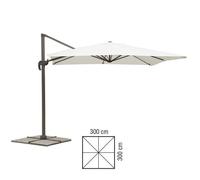 OMBRELLONE A BRACCIO DELUXE 3X3 M ECRU ALLUMINIO 360 GRADI MARMETTE ESCLUSE