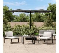 vidaXL Ombrellone a Doppia Testa Antracite 316x145 cm
