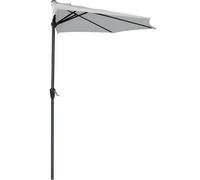 Ombrellone a Mezzaluna 270x133x230H cm Grigio da Parete Acciaio