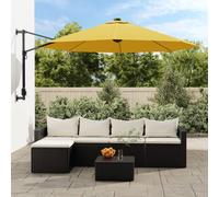 vidaXL Ombrellone a Parete con LED Giallo 290 cm
