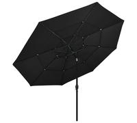 Ombrellone a Sbalzo 3 Livelli Palo Alluminio 3,5 m Nero