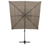 Ombrellone a Sbalzo 4 Livelli Palo Alluminio 250x250 cm Tortora