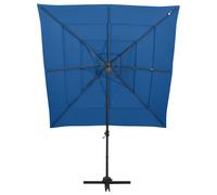 Ombrellone a Sbalzo 4 Livelli Palo in Alluminio 250x250 cm Blu
