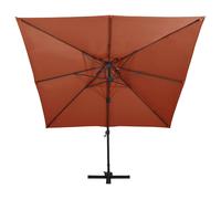Ombrellone a Sbalzo con Doppia Copertura 300x300 cm Terracotta