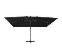 Ombrellone a Sbalzo con LED Palo in Alluminio 400x300 cm Nero