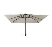 Ombrellone a Sbalzo con LED Palo in Alluminio 400x300 cm Sabbia