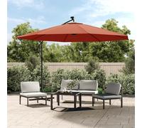 vidaXL Ombrellone a Sbalzo con LED Terracotta 350 cm