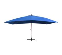 Ombrellone a Sbalzo con Palo in Legno 400x300 cm Blu