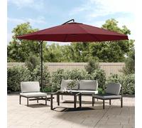 Ombrellone a Sbalzo Palo in Alluminio 350 cm Rosso Bordeaux