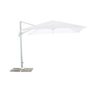 Ombrellone Alluminio 3x4 Bianco con Palo Decentrato Braccio Laterale da Giardino