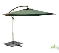 OMBRELLONE ALLUMINIO DECENTRATO LATERALE VERDE CM300 ROTONDO MULTIPOSIZIONE