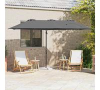 Ombrellone Antracite 372 x 198 x 243 cm Poliestere e Alluminio