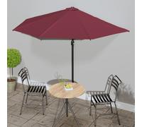 vidaXL Ombrellone Balcone Palo in Alluminio Bordò 300x155x223cm a Metà