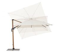 Ombrellone a Braccio Orion 3x3 Metri Colore Beige e Legno Naturale