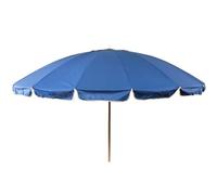Ombrellone cm 240 antivento da spiaggia Grande con snodo per piscina giardino terrazzo balcone RESISTENTE CON 16 STECCHE (BLU)