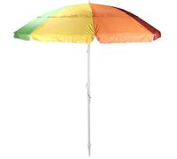 Ombrellone colorato 220 cm con manicotto inferiore - 50 + protezione UV - Ombrellone da spiaggia con snodo, multicolore