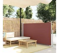 Ombrellone con custodia, tenda laterale allungabile, 120 x 300 cm, marrone, per terrazze, balcone, giardino, uso versatile