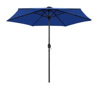 Ombrellone con Luci a LED e Palo Alluminio 270 cm Azzurro