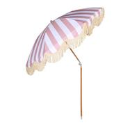 Ombrellone Con Nappe In Cotone Da 2 M, Ombrellone Da Giardino/spiaggia Inclinabile Portatile, Palo Centrale In Legno, Resistente Al Sole E All'acqua, Con Borsetta.