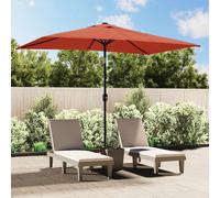 vidaXL Ombrellone con Palo Metallo Terracotta Protezione Sole Tenda Parasole