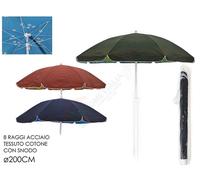 Ombrellone con snodo da 200 cm in cotone da 8 raggi con tubo da 32-33 cm