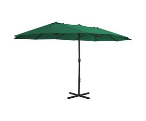 Ombrellone da Esterni con Palo in Alluminio 460x270 cm Verde