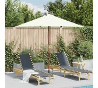 vidaXL Ombrellone da Esterni con Palo in Legno 150x200 cm Sabbia