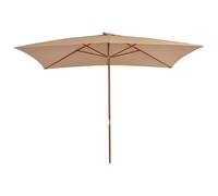 Ombrellone da Esterni con Palo in Legno 200x300 cm Tortora