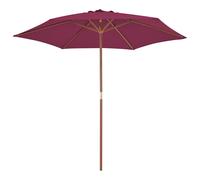 Ombrellone da Esterni con Palo in Legno 270 cm Rosso Bordeaux