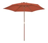 Ombrellone da Esterni con Palo in Legno 270 cm Terracotta