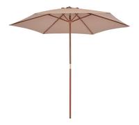 vidaXL Ombrellone da Esterni Palo in Legno 270 cm Grigio Talpa Tenda Parasole