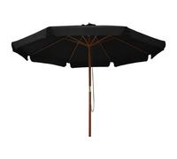 Ombrellone da Esterni con Palo in Legno 330 cm Nero