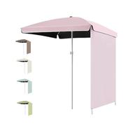 Ombrellone da esterno con tenda parasole, rettangolare, per giardino, patio, spiaggia, mercato, prato, piscina, durevole, portatile e facile da installare, rosa, 200cm/f6.5