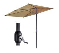 Ombrellone da esterno da 200 cm, da parete, con manovella, elegante parasole da giardino color cachi per veranda, terrazza e cortile