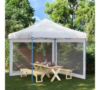 Ombrellone da esterno in rete bianca e nera da parete per tenda da 2 pezzi, tenda, mobili da esterno, forniture per la casa, decorazioni White