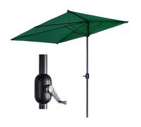 Ombrellone da esterno per patio, 200 cm, con manovella, colore verde scuro, perfetto per portici e balconi