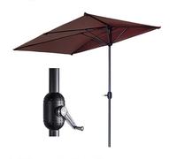 Ombrellone da esterno per patio, 250 cm, da parete, con manovella, parasole in stile caffetteria, per giardino, veranda e terrazza (2,5 m, senza base)
