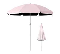 Ombrellone da Esterno per Patio - Ombrellone da Spiaggia Portatile per Picnic - Altezza Regolabile - Ombrellone da Tavolo Rotondo Rosa(220cm(7.2ft))
