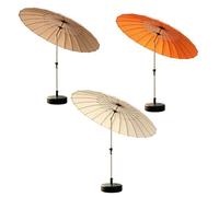 Ombrellone Da Giardino 1 Pezzo, Ombrellone Da Giardino Portatile, Resistente Al, Durevole, Leggero, Regolazione inclinazione, 18 Stecche, Con Base(Khaki,2.7m/8.6ft)