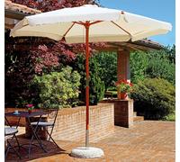 Ombrellone da Giardino Ø2,85 m Palo Ø48 mm in Legno Vorghini Classic Ecrù