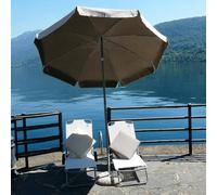 Ombrellone da Giardino Ø2 m Palo Ø33 mm in Acciaio Maffei Venezia Duplex Ecru/Tortora