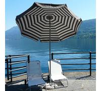 Ombrellone da Giardino Ø2 m Palo Ø33 mm in Acciaio Maffei Venezia Duplex Tortora/Bianco e Tortora