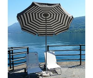 Ombrellone da Giardino Ø2 m Palo Ø33 mm in Acciaio Maffei Venezia Duplex Tortora/Bianco e Tortora